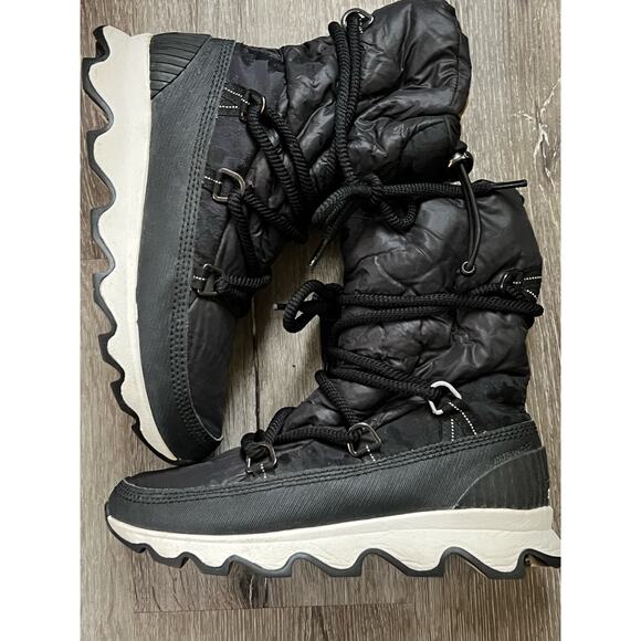 Sorel Boots KINETIC Waterproof Faux Fur Insulated Lace Up Black Women's 8 - Picture 4 of 10
